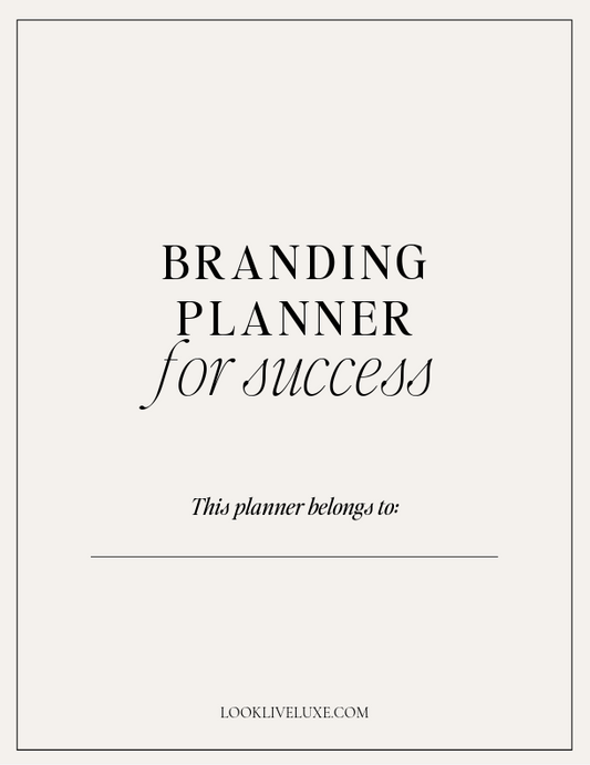 Cover of 'Branding Planner for Success' with placeholder text on a white background